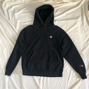 Champion Black Reverse Weave Hoodie Sweater Sweatshirt Mens Medium